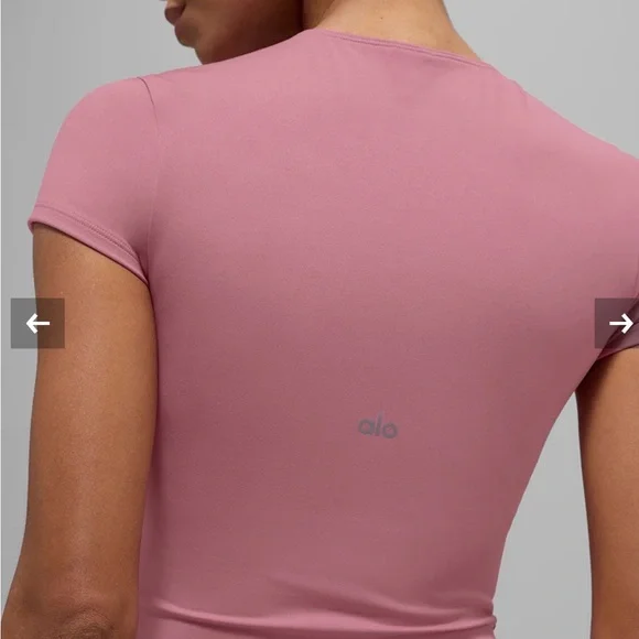 Alo softsculpt precision short sleeve top , wild rose - Picture 2 of 4